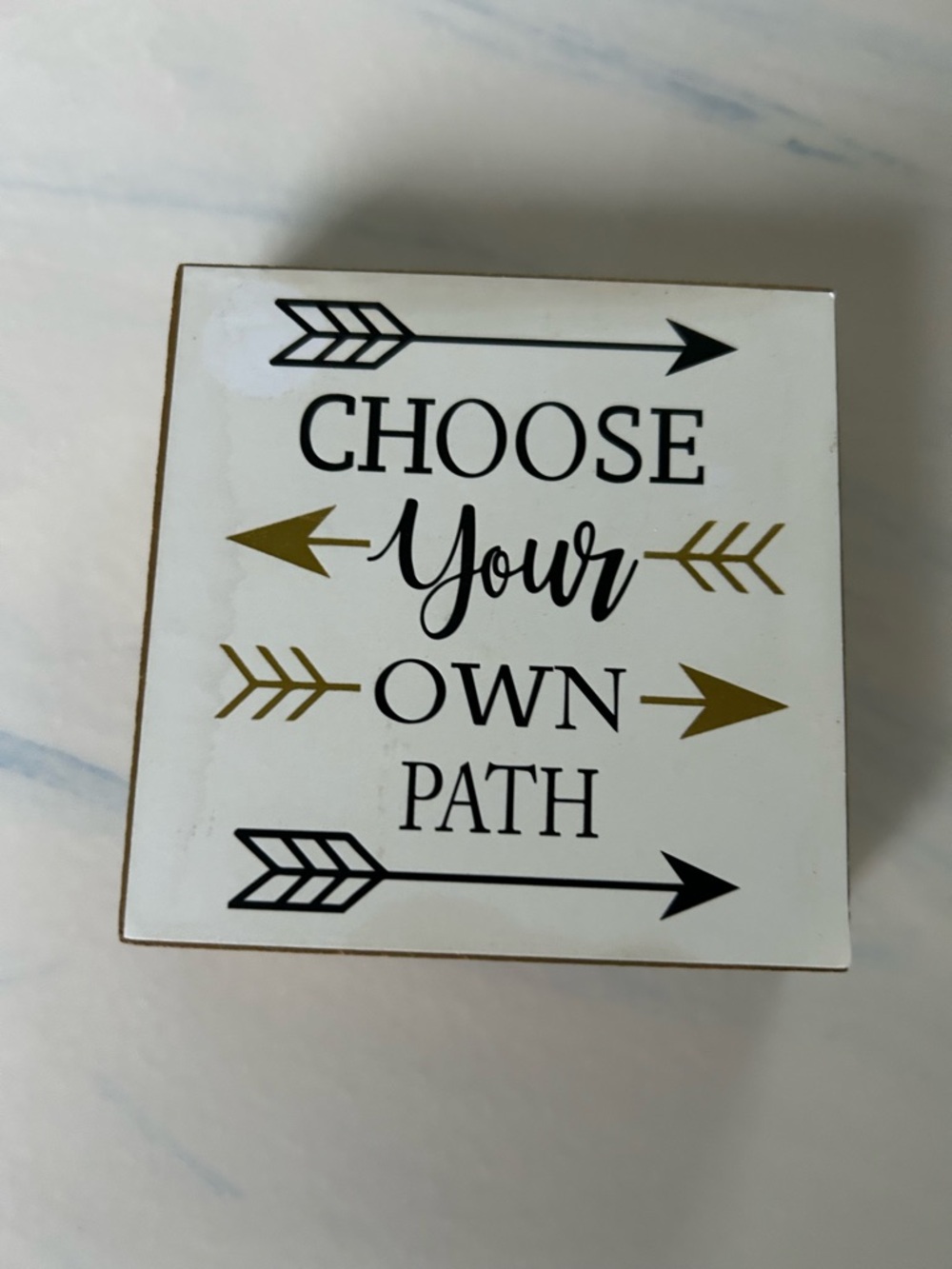 Choose Your Own Path Decorative Sign - White & Gold